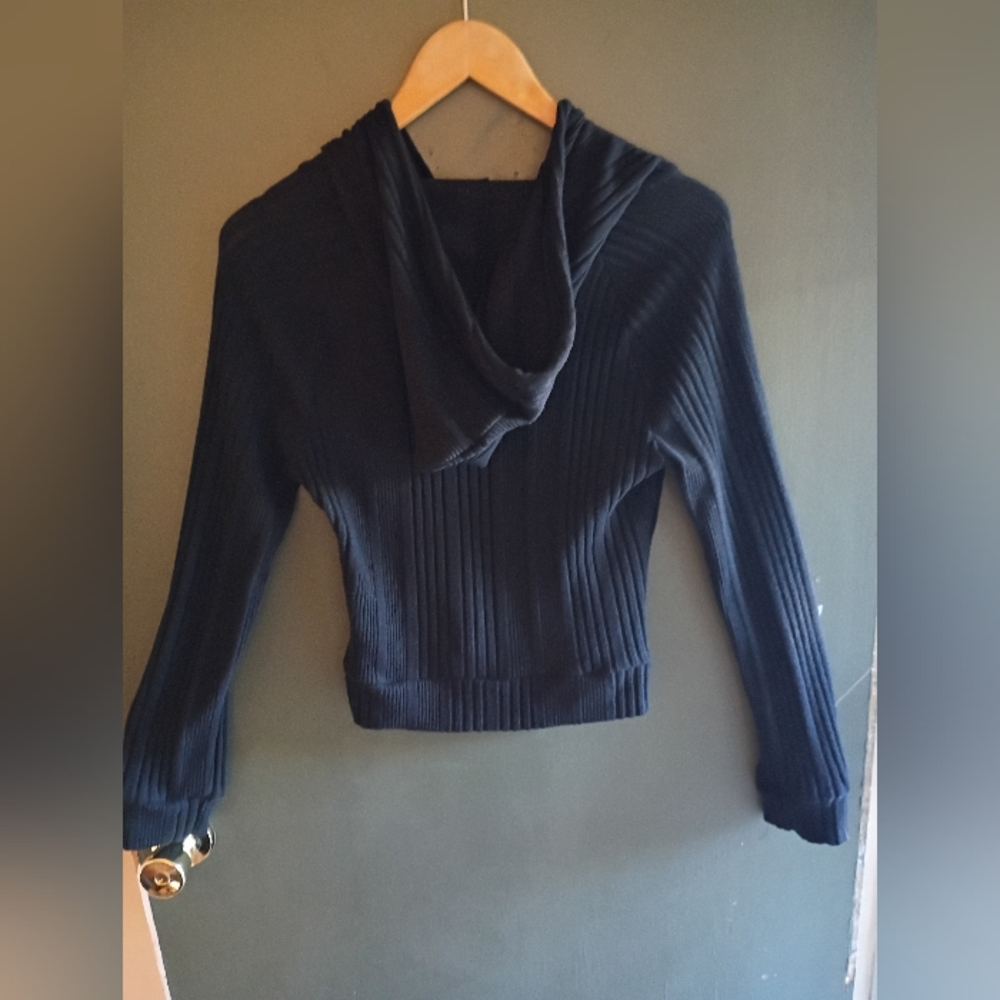 Black Zip Up Sweater Hoodie - Picture 2 of 3